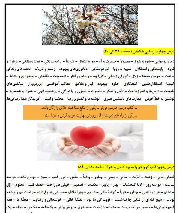 جزوه لغات و معنی متوسطه