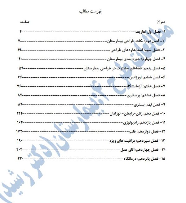 چکیده مطالعات طرح بیمارستان